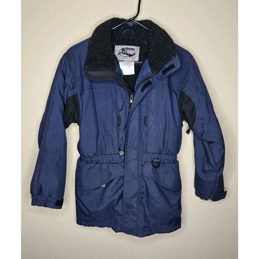 Bridger BSG Snowboard Gear Size Medium Navy Blue Pockets Hooded Insulated